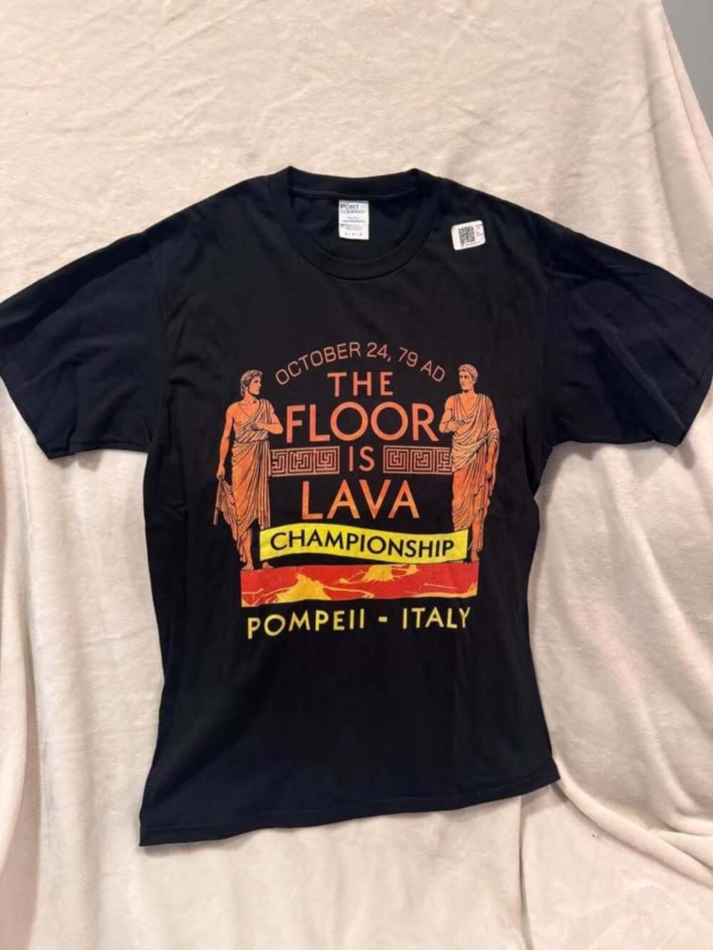 Port & Company Medium Black Pompeii The Floor Is Lava T-Shirt